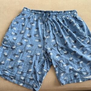 Blue Patterned Shorts